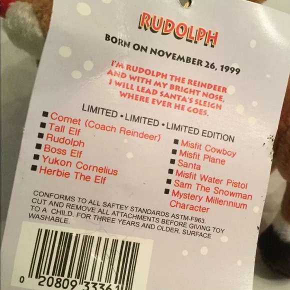 Rudolph Limited 50th Anniv of Song Edition Plush H - Picture 8 of 9